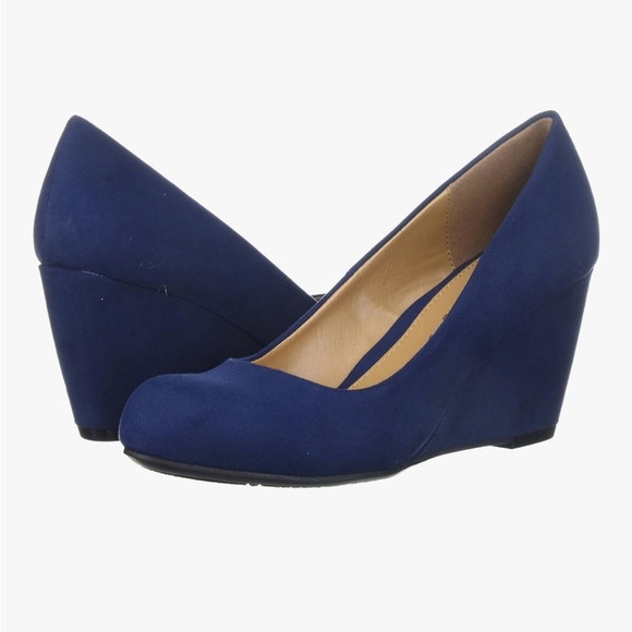 Chinese Laundry Nima Wedge Pump Elegant Navy Excellent Condition Women’s Sz 6.5 - Picture 1 of 10